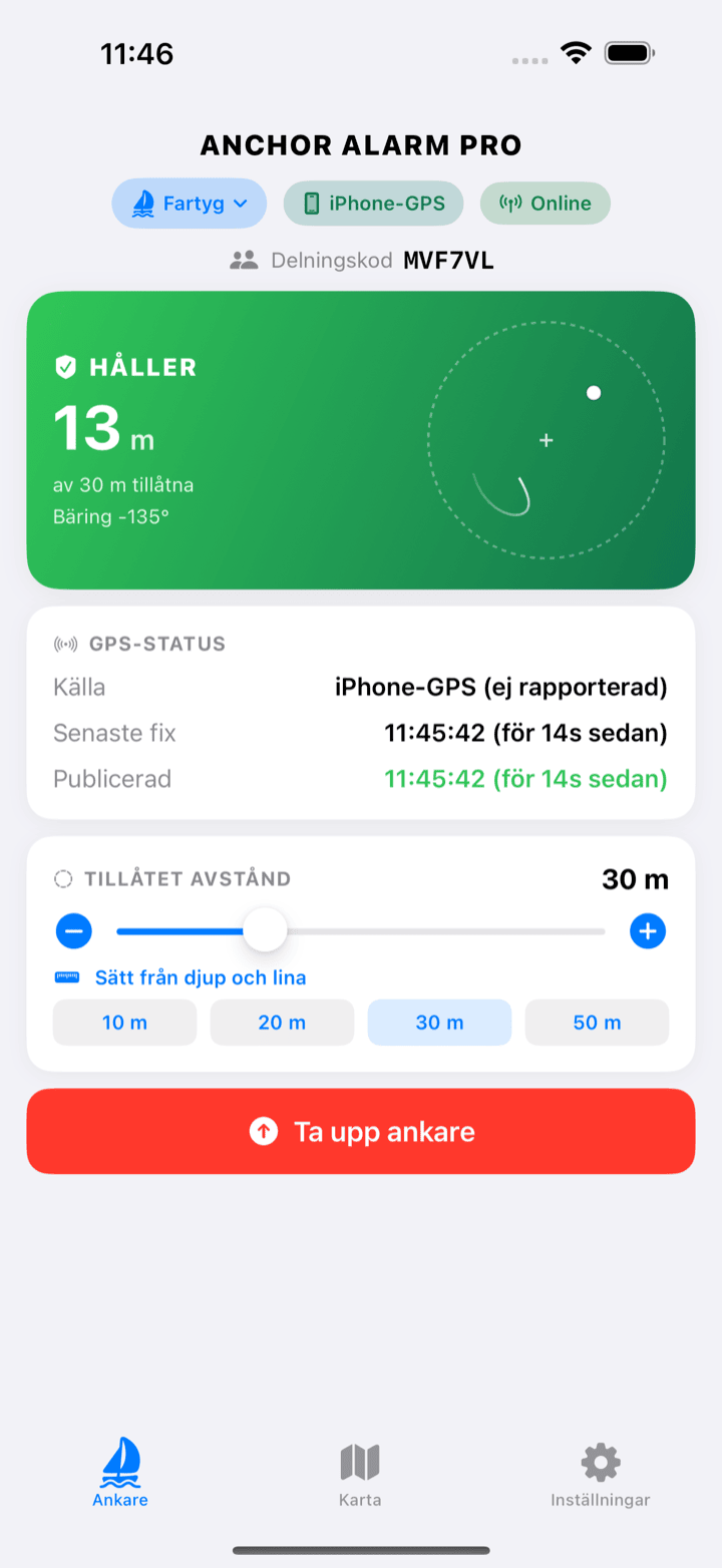 Hållskärm med svajvy